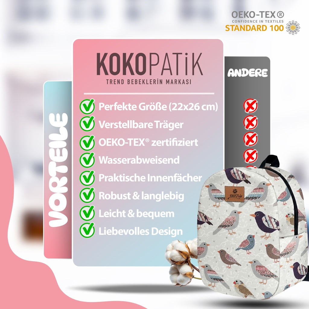 Kokopatik Kleine Kindergarten Tasche Polyester 22x26 cm