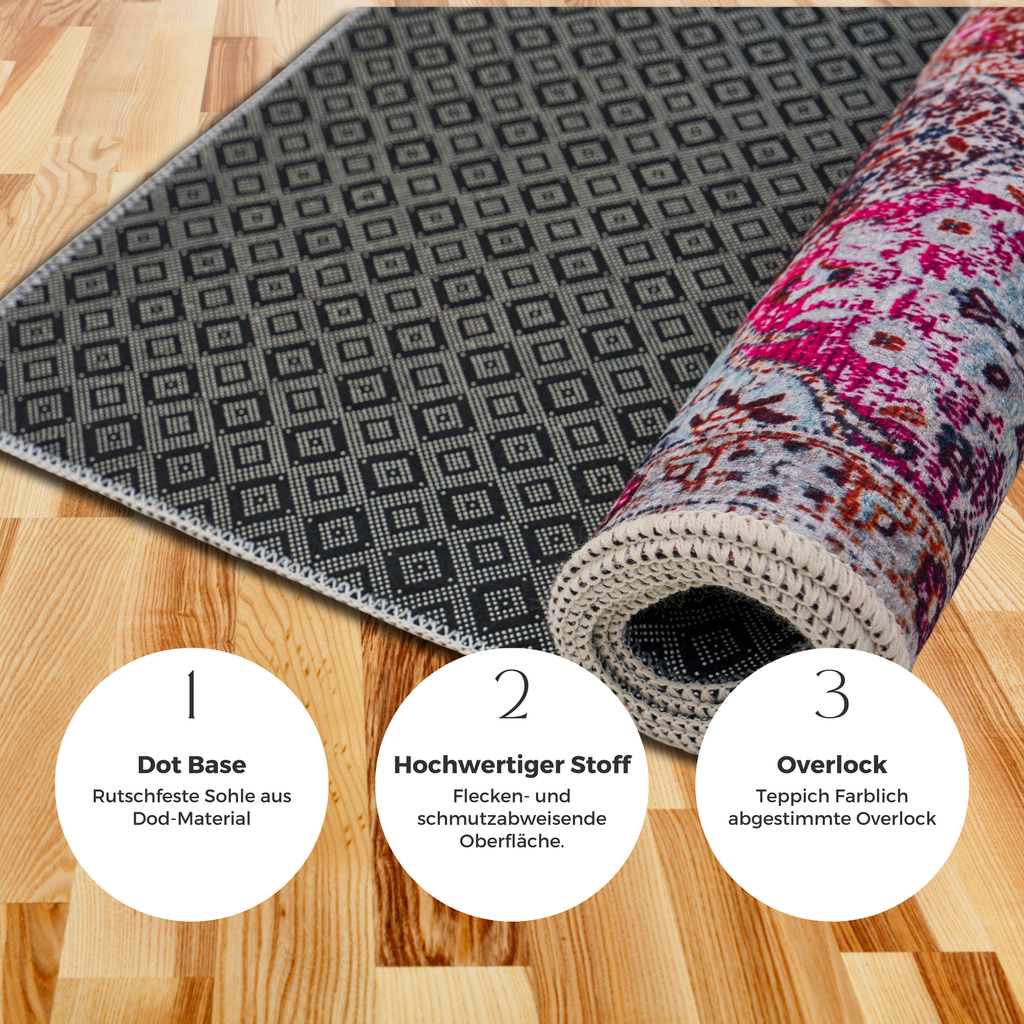 Miqna Moderner Küchenteppich Gel Läufer Rutschfest Rechteckig 60x150cm