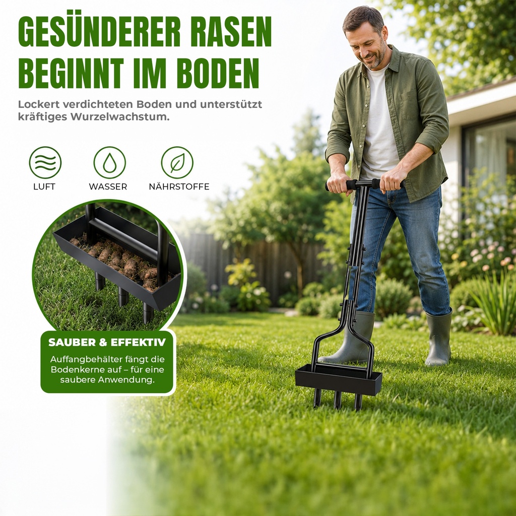 Kedoxi Manuell Rasenlüfter 3 Zinken, 38In Aerifizierer für Garten&Hof