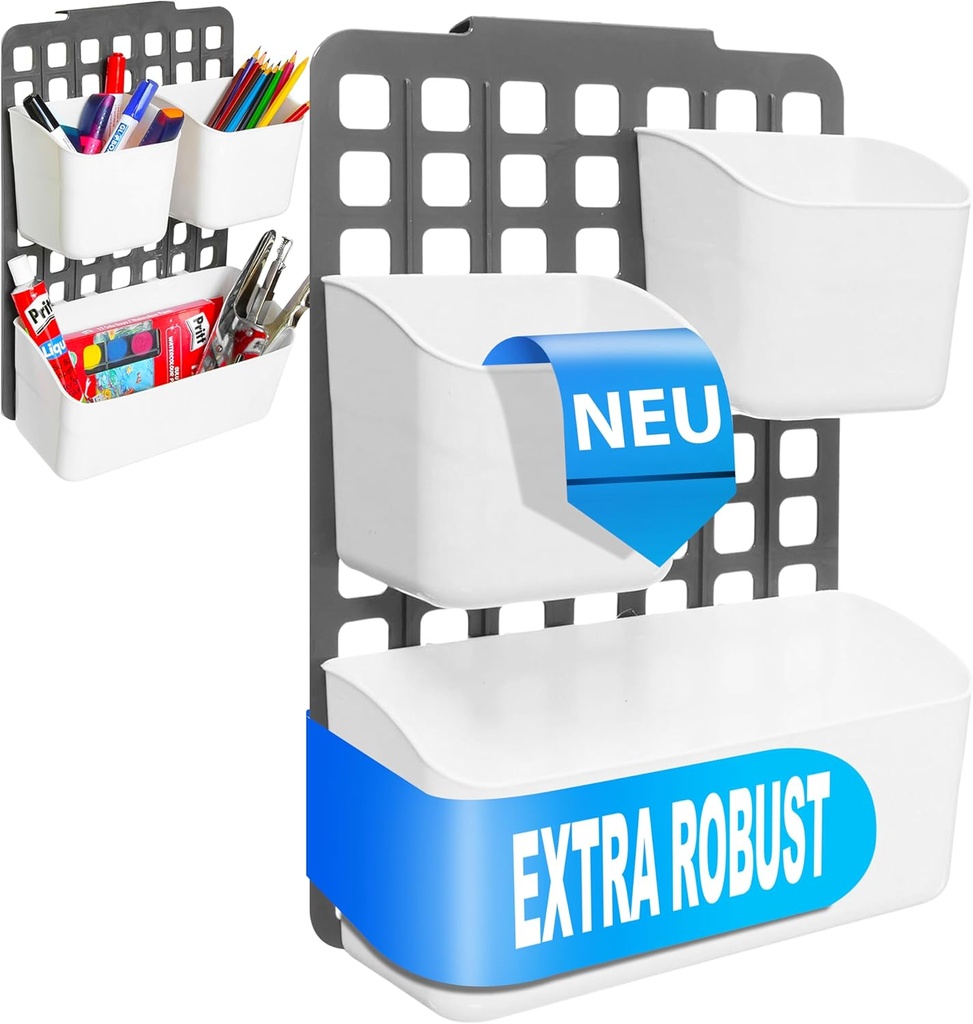 DECOBELLA Küchenschranktür Organizer | 1 großer+2 kleine Körbe | 11x25x36 cm