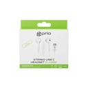 prio Stereo USB-C Headset with Microphone - White
