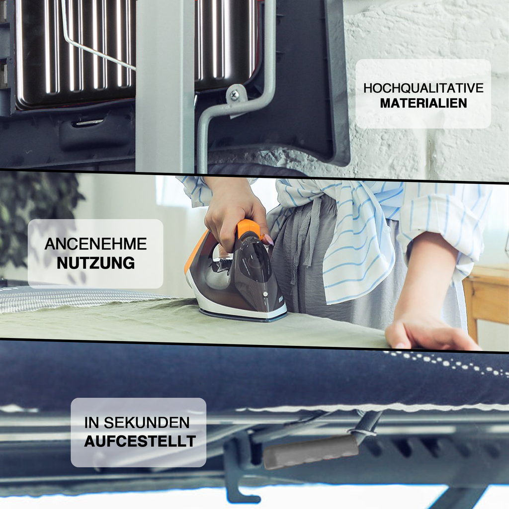 Bügelbrett 46x127 cm, höhenverstellbar, rutschfest, für Dampfbügelstation, Ironing Board