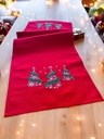 Weihnachtlicher Tischläufer Rot mit Tannenbaum-Stickerei 35x120, Weihnachtsdeko