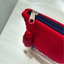Kulturtasche Damen, Kosmetiktasche Rot, Etnisches Muster, 32x24 cm