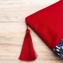 Kulturtasche Damen, Kosmetiktasche Rot, Etnisches Muster, 32x24 cm