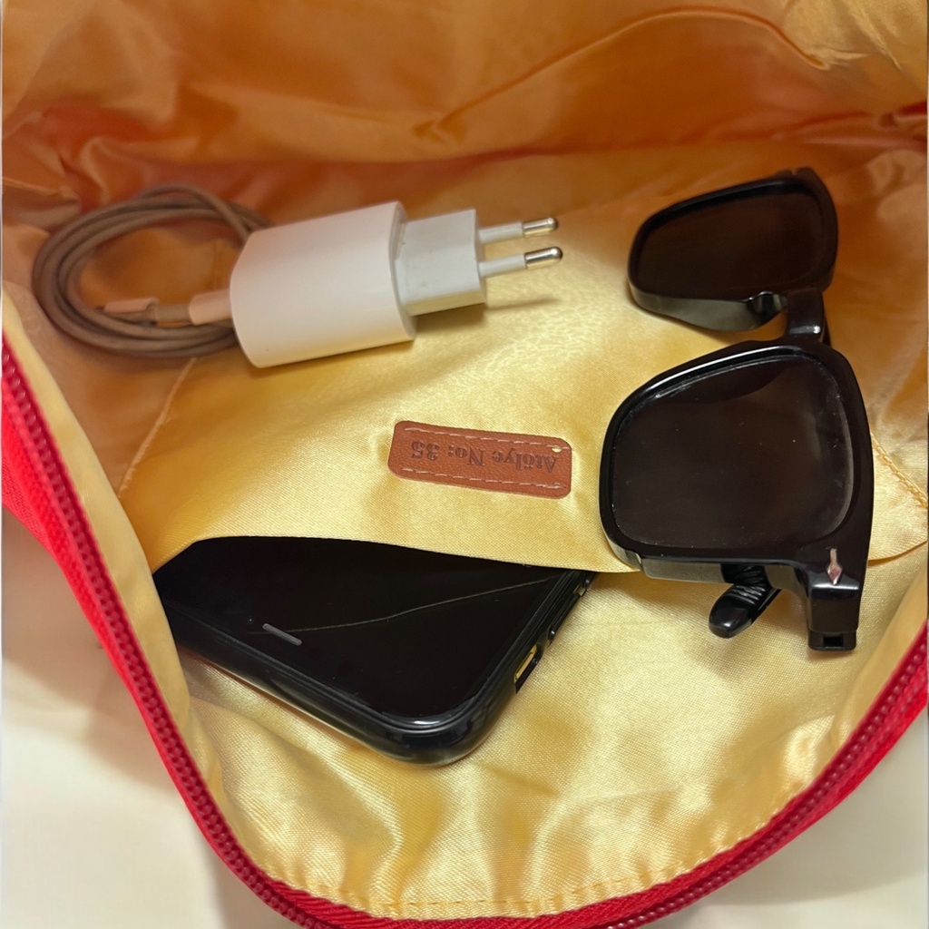 Kulturtasche Damen, Kosmetiktasche Rot, 32x24 cm 
