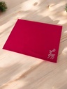 Tischsets Weihnachten, 4er Set Rot Gold Rentier-Stickerei, Abwaschbar 45x35 cm