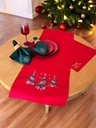 Tischsets Weihnachten, 4er Set Rot Gold Rentier-Stickerei, Abwaschbar 45x35 cm