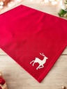 Tischsets Weihnachten, 4er Set Rot Gold Rentier-Stickerei, Abwaschbar 45x35 cm
