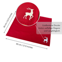 Tischsets Weihnachten, 4er Set Rot Gold Rentier-Stickerei, Abwaschbar 45x35 cm