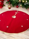 Weihnachtsbaumrock Rund Rot-Gold mit Schneeflocken-Motiv, 90 cm Weihnachtsdeko