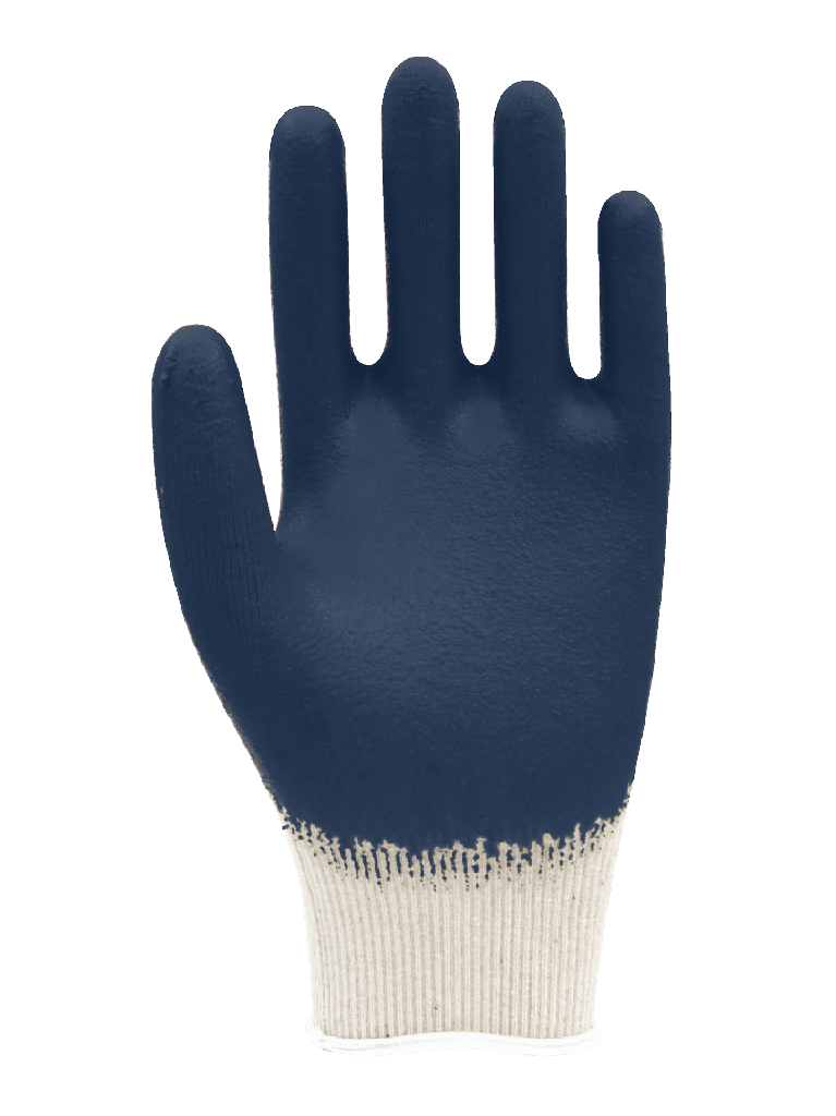 12 Paar Arbeitshandschuhe, Baumwolle, Blau und Weiß