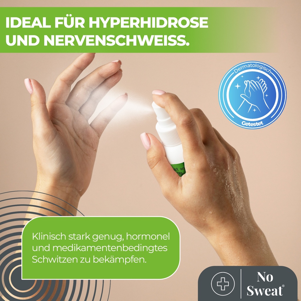 No Sweat Antitranspirant Spray 50ml - Extra Stark, 7 Tage Schutz gegen Schwitzen x2