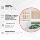 Miqna 2-tlg. rutschfeste Badteppich Set, waschbar (60x100 & 50x60 cm)