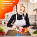 Decovetro Schneidebrett Glas |40x30cm | Glass Cutting Board | Leicht zu reinigen
