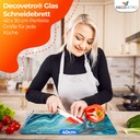 Decovetro Schneidebrett Glas |40x30cm | Glass Cutting Board | Leicht zu reinigen