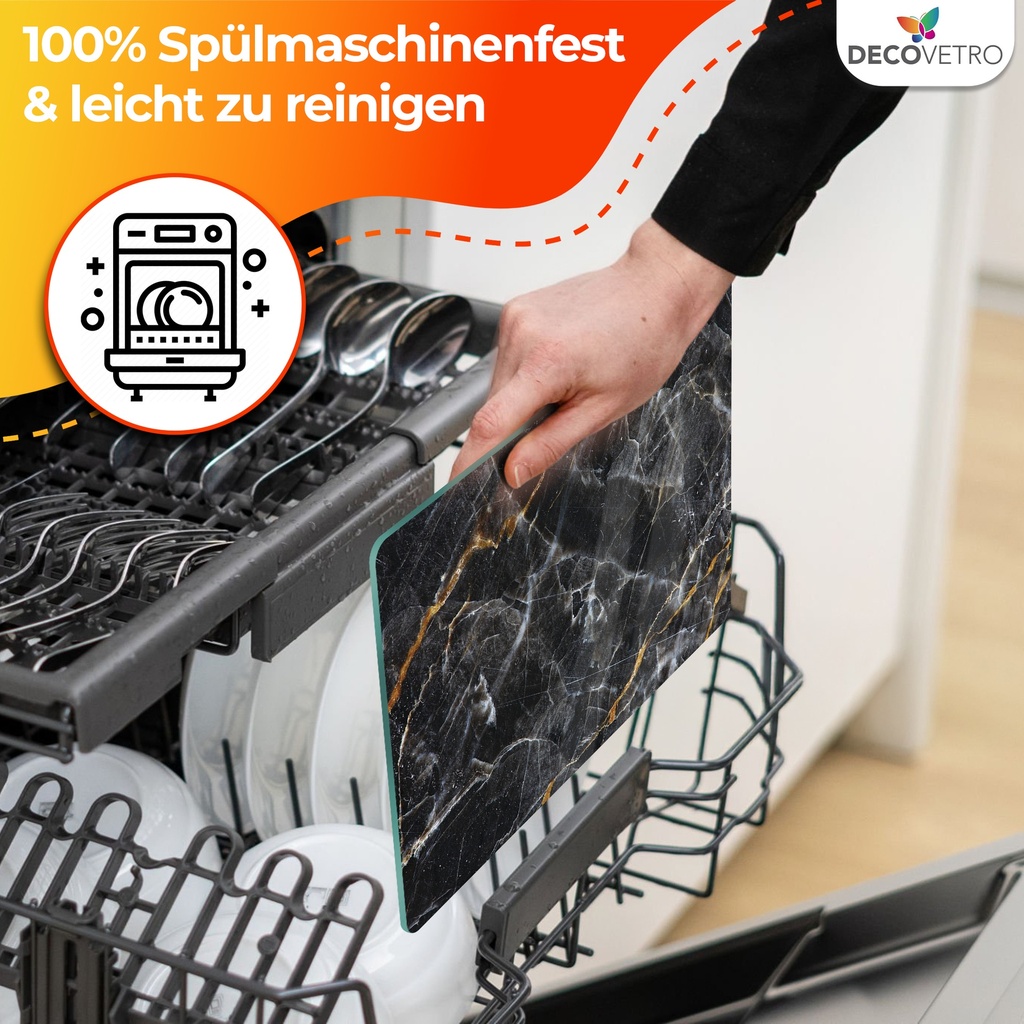 Decovetro Schneidebrett Glas |40x30cm | Glass Cutting Board | Leicht zu reinigen