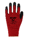 12 Paar Arbeitshandschuhe, Polyester, Rot und Schwarz