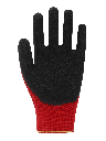12 Paar Arbeitshandschuhe, Polyester, Rot und Schwarz
