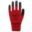 12 Paar Arbeitshandschuhe, Polyester, Rot und Schwarz