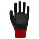 12 Paar Arbeitshandschuhe, Polyester, Rot und Schwarz
