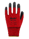 12 Paar Arbeitshandschuhe, Polyester, Rot und Schwarz
