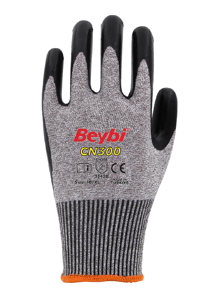 Beybi | 12 Paar Arbeitshandschuhe, Nitrile 1/2 Coated, robust