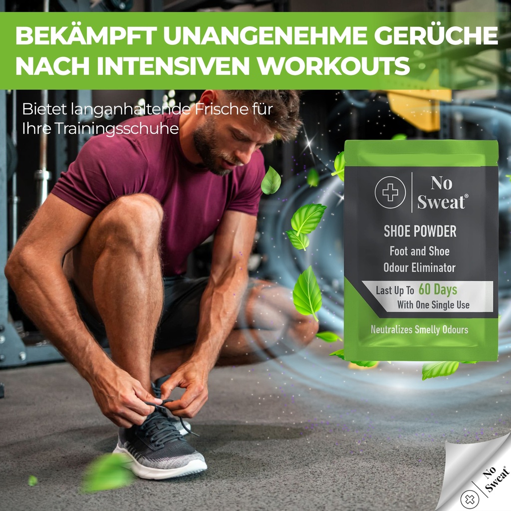 Schuhpuder 10er Pack - 60 Tage Schutz bei einmaligem Gebrauch gegen Fußgeruch