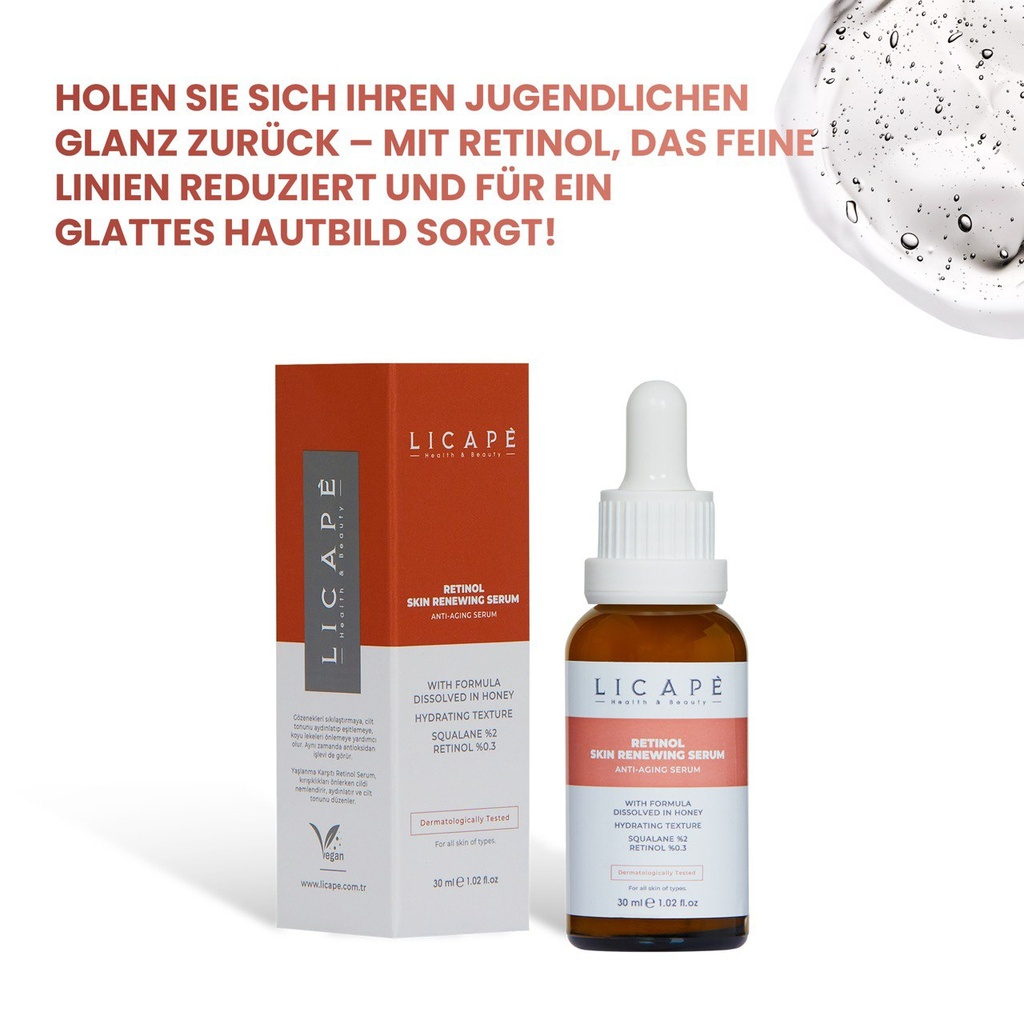 Retinol Serum 30 ml - Anti-Aging & Porenverfeinerung für strahlende Haut