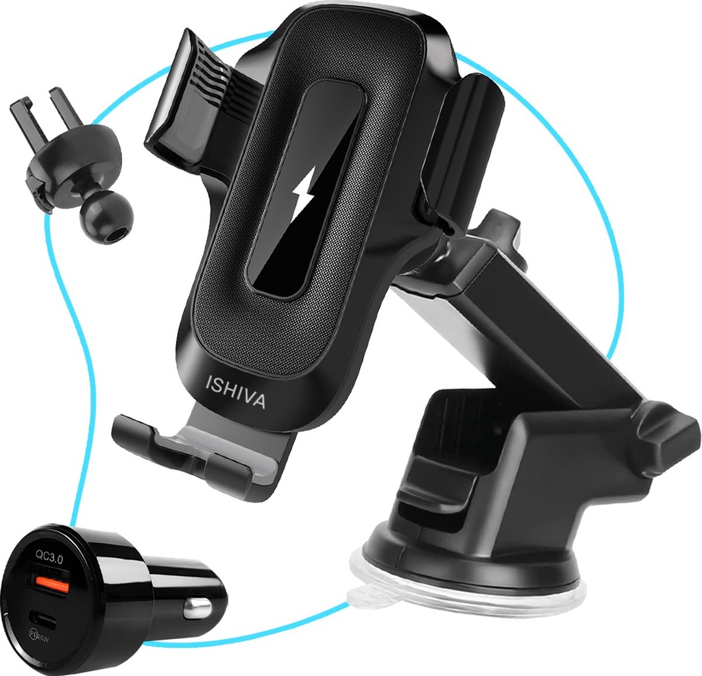 UFUZON 3in1 Wireless Phone Holder with car charger