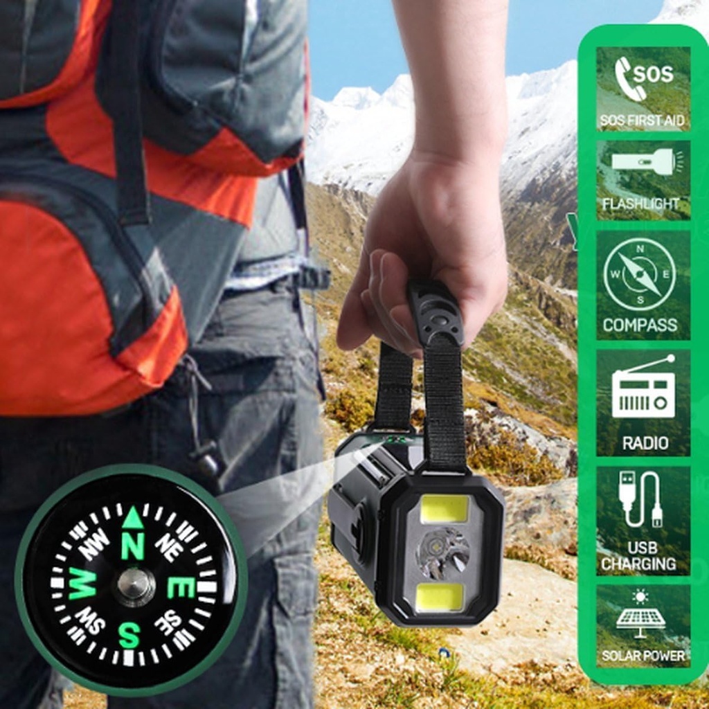 UFUZON Ishiva 10000mAh Notfall Solarradio, Handkurbel und Batteriebetrieb