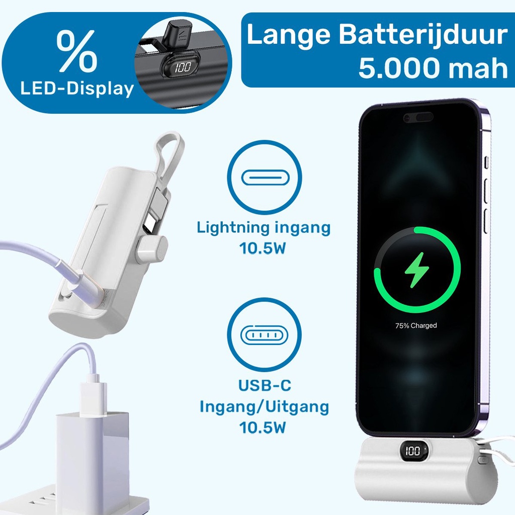 UFUZON Mini Powerbank 5k mah