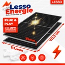 Balkonkraftwerk 800 Watt |  PV Solar Balkonkraftwerk 820WP |  Microwechselrichter / 2 PV-Module / Kabel