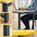 MMX METAL Schreibtisch aus Metall, Hellgrau farbene Platte und schwarzes Gestell, Computertisch, einfache Montage, 140 x 70 x 73 cm