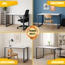 MMX METAL Schreibtisch aus Metall, Hellgrau farbene Platte und schwarzes Gestell, Computertisch, einfache Montage, 140 x 70 x 73 cm