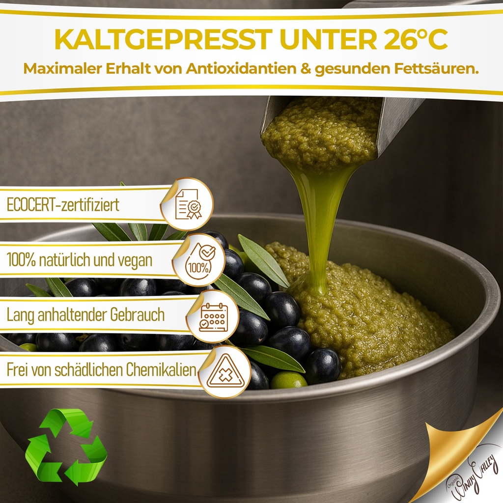Olivenöl 750 ml | Extra nativ und Kaltgepresst | Olivenöl in Glasflasche