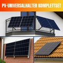 PV-UNIVERSALHALTER KOMLETTSET ZUR MONTAGE VON EINEM PV-MODUL AN GELÄENDER/WAND