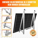 PV-UNIVERSALHALTER KOMLETTSET ZUR MONTAGE VON EINEM PV-MODUL AN GELÄENDER/WAND