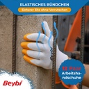 Beybi | 12 Paar Arbeitshandschuhe - Polyester, Nitrile Palm Coated, glatt