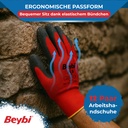 Beybi | 12 Paar Arbeitshandschuhe – Polyester, Latex-beschichtet, rutschfest