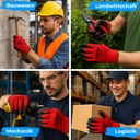 Beybi | 12 Paar Arbeitshandschuhe – Polyester, Latex-beschichtet, rutschfest