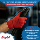 Beybi| 12 Paar Arbeitshandschuhe - Polyester, Nitrile 1/2 Coated, rutschfest