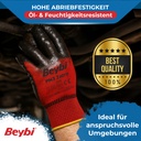 Beybi| 12 Paar Arbeitshandschuhe - Polyester, Nitrile 1/2 Coated, rutschfest