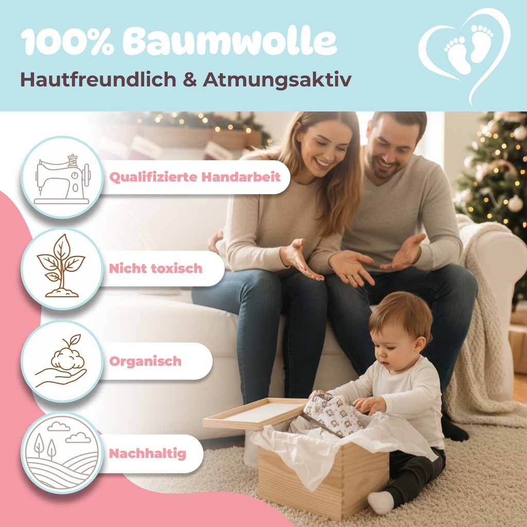 Kokopatik Organische Baumwolle Baby Hausschuhe rutschfest Neugeborene Bärenblume