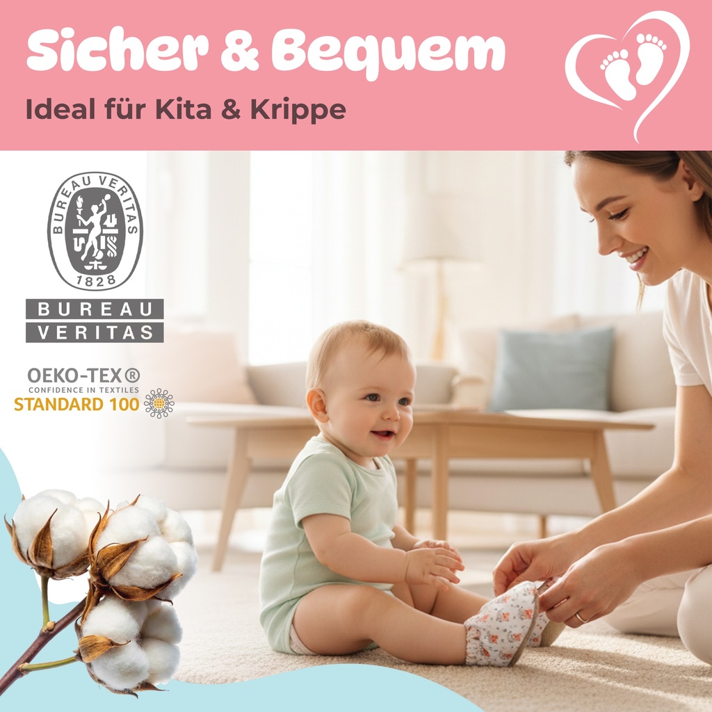 Kokopatik Organische Baumwolle Baby Hausschuhe rutschfest Neugeborene Schiff
