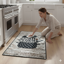 miqna Küchenteppich Grau Weiß Schwarz, rutschfest – Design My Kitchen Rules