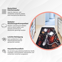 miqna Rutschfester Waschbarer Küchenteppich Schwarz – Küchenläufer & Matte