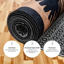 miqna Wohnzimmer Teppich Kurzflor Modern Läufer beige schwarz weiß 80x300 cm