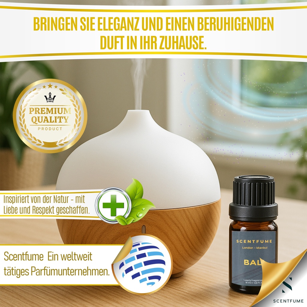 Scentfume  Duftöl Diffusor Ätherische Öle 10 ml – Auto, Zuhause & Aromatherapie