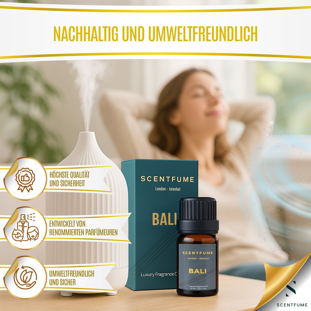 Scentfume  Duftöl Diffusor Ätherische Öle 10 ml – Auto, Zuhause & Aromatherapie